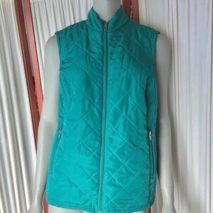 Relativity Ladies Quilted Lightweight Puffer Vest Zipper Pockets Teal Size 1X